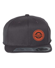 Load image into Gallery viewer, FLAT BRIM SNAPBACK HAT 110F - HOCKEY THROUGH THE AGES LOGO - LP
