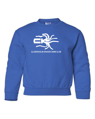 YOUTH GILDAN CREWNECK SWEATSHIRT - 18000B - CLARESHOLM KRAKENS - HP