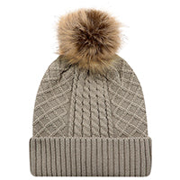Load image into Gallery viewer, LADIES POMPOM TOQUE - 1E140L - HOCKEY MOM - PATCH