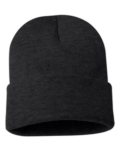 CUFFED TOQUE- LEATHER PATCH