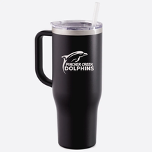 Load image into Gallery viewer, 40oz. HANDLED TUMBLER - PC DOLPHINS - LASER ENGRAVED