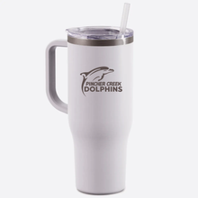 Load image into Gallery viewer, 40oz. HANDLED TUMBLER - PC DOLPHINS - LASER ENGRAVED