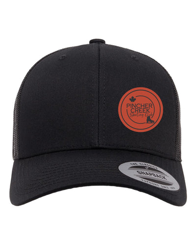 YP CLASSICS RETRO TRUCKER CAP - 6606 - PINCHER CREEK SKATE CLUB - PATCH