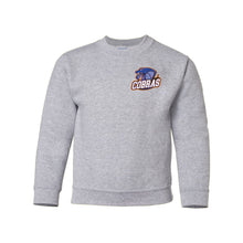 Load image into Gallery viewer, YOUTH GILDAN CREWNECK SWEATSHIRT - 18000B - CLARESHOLM COBRAS FOOTBALL - HP