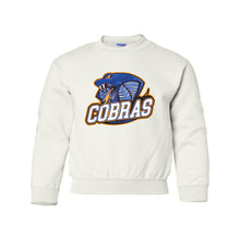 Load image into Gallery viewer, YOUTH GILDAN CREWNECK SWEATSHIRT - 18000B - CLARESHOLM COBRAS FOOTBALL - HP