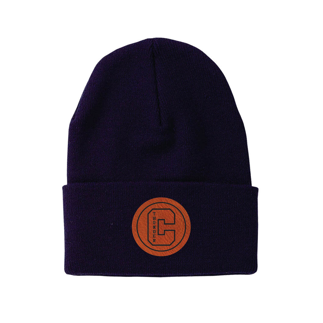 KNIT CUFF TOQUE - C100 - CLARESHOLM THUNDER - EMB or PATCH