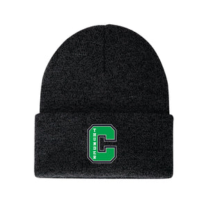 KNIT CUFF TOQUE - C100 - CLARESHOLM THUNDER - EMB or PATCH
