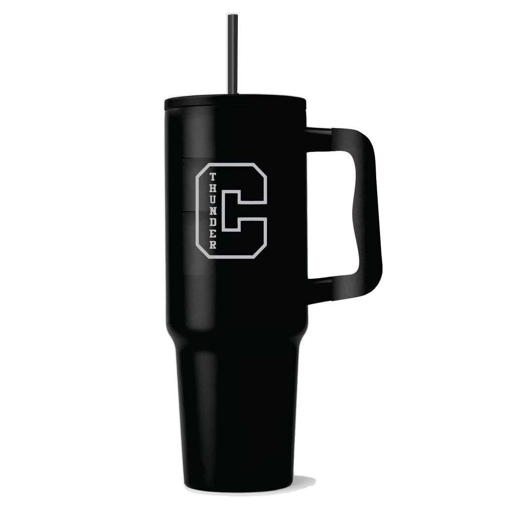 40oz. HANDLED TUMBLER - CLARESHOLM THUNDER - LASER ENGRAVE