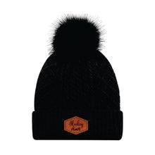 Load image into Gallery viewer, LADIES POMPOM TOQUE - 1E140L - HOCKEY MOM - PATCH