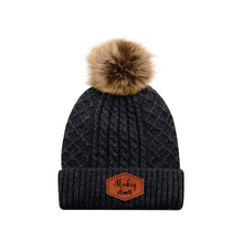 Load image into Gallery viewer, LADIES POMPOM TOQUE - 1E140L - HOCKEY MOM - PATCH
