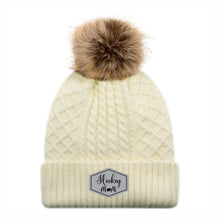 Load image into Gallery viewer, SATIN LINED POMPOM TOQUE - 1E140L - HOCKEY MOM - PATCH