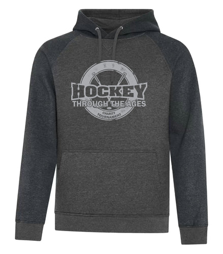 VINTAGE HOODED SWEATSHIRT - F2044 - ADULT - HOCKEY THROUGH THE AGES LOGO - HP