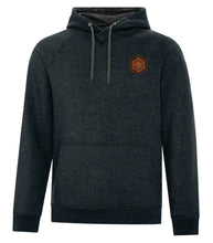 Load image into Gallery viewer, VINTAGE HOODED SWEATSHIRT - F2045 - ADULT - WATERTON FD LOGO - LEATHER PATCH &amp; HP