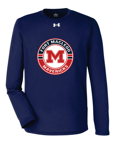 *NEW* MEN'S UNDER ARMOUR TEAM LONG SLEEVE - 1376843 - FM MAVERICKS HOCKEY - HP