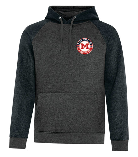 *NEW* UNISEX VINTAGE TWO TONE HOODIE - F2044 - FM MAVERICKS HOCKEY - SILICONE PATCH