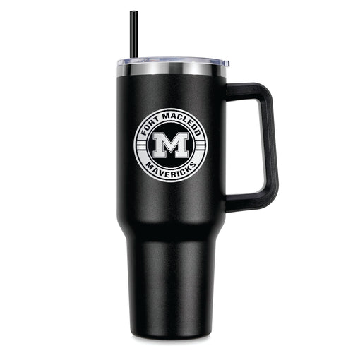 40oz. HANDLED TUMBLER - FM MAVERICKS HOCKEY - LASER ENGRAVE
