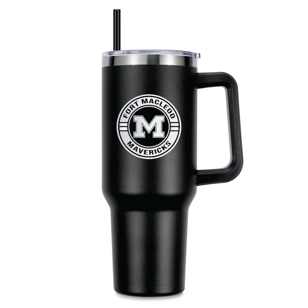 40oz. HANDLED TUMBLER - FM MAVERICKS HOCKEY - LASER ENGRAVE