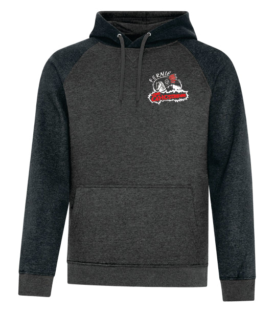 UNISEX VINTAGE TWO-TONE HOODIE - F2044 - FERNIE GHOSTRIDERS - EMB