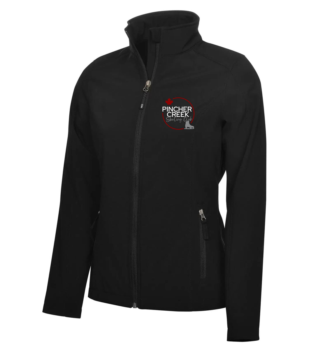 LADIES' COAL HARBOUR SOFT SHELL JACKET - L7603 - PINCHER CREEK SKATE CLUB - EMB