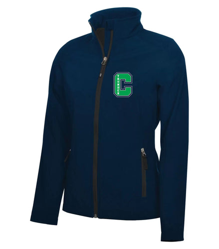 LADIES' COAL HARBOUR SOFT SHELL JACKET - L7603 - CLARESHOLM THUNDER - EMB