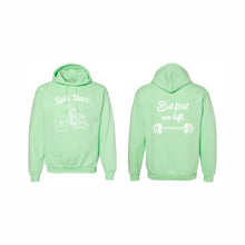 Load image into Gallery viewer, UNISEX HOODED SWEATSHIRT - 18500 - LET'S RACE - HP "BUT FIRST WE LIFT"