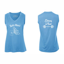 Load image into Gallery viewer, LADIES' PRO TEAM SLEEVELESS V-NECK TEE - L3527 - LET'S RACE - HP "STRONG IS FAST"
