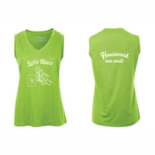 Load image into Gallery viewer, LADIES' PRO TEAM SLEEVELESS V-NECK TEE - L3527 - LET'S RACE - HP "HOUSEWORK CAN WAIT"