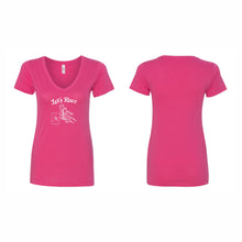 Load image into Gallery viewer, WOMEN'S V-NECK TSHIRT - 1540 - LET'S RACE - HP