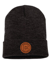 Load image into Gallery viewer, CLASSIC CUFFED KNIT TOQUE- LEATHER PATCH