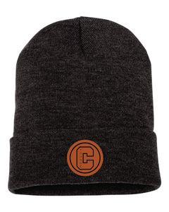 CLASSIC CUFFED KNIT TOQUE- LEATHER PATCH ATC100