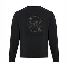 Load image into Gallery viewer, UNISEX FLEECE CREWNECK SWEATSHIRT - ATCF2400 - PINCHER CREEK SKATE CLUB - HP FULL BACK (TONE-NO-TONE)
