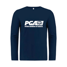 Load image into Gallery viewer, UNISEX EUROSPUN RING SPUN LONG SLEEVE - ATC8015 - POTATO GROWERS OF AB - HP FULL FRONT