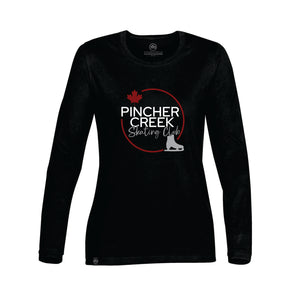WOMEN'S BASELINE LONG SLEEVE TEE - CT-2W - PINCHER CREEK SKATE CLUB - HP