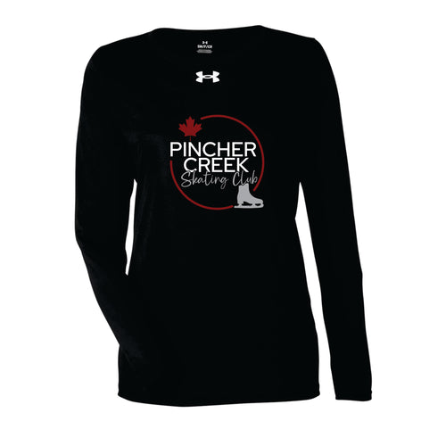 WOMEN'S UNDER ARMOUR TEAM TECH LONG SLEEVE - 1376852 - PINCHER CREEK SKATE CLUB - HP
