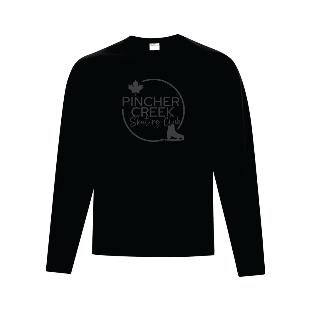 YOUTH FLEECE CREWNECK SWEATSHIRT- ATCY2400 - PINCHER CREEK SKATE CLUB - HP (TONE-ON-TONE)