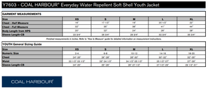 YOUTH COAL HARBOUR SOFT SHELL JACKET - Y7603 - PINCHER CREEK SKATE CLUB - EMB
