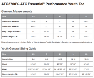 YOUTH ESSENTIAL PERFORMANCE TSHIRT - ATC3700Y - FOOTHILLS YETIS - HP