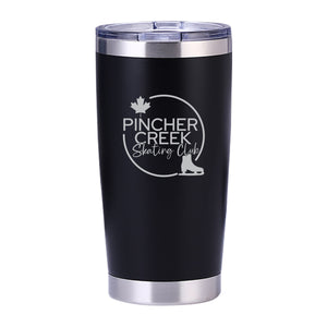 20oz. TRAVEL MUG - PINCHER CREEK SKATE CLUB - LASER ENGRAVE