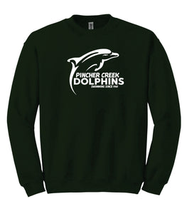 Cotton Gildan Crewneck Sweatshirt -  18000B - YOUTH - PC DOLPHINS LOGO -HP