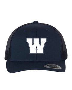 NAVY CURVED BRIM HATS 6606 - WALSHE W LOGO