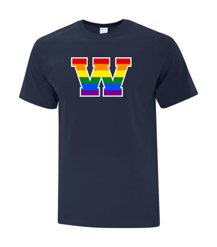 NAVY T-SHIRT - RAINBOW W LOGO ATC8000